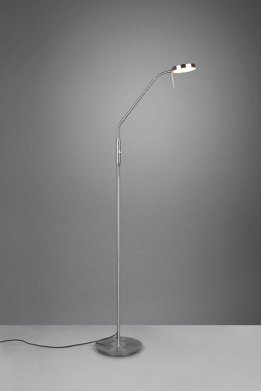 Lampadar Monza, TRIO, 25x50x145 cm, 12W, 1x SMD, metal, nichel mat - imagine 7